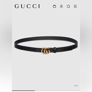 Authentic Gucci GG Marmont Thin Belt Black size 85